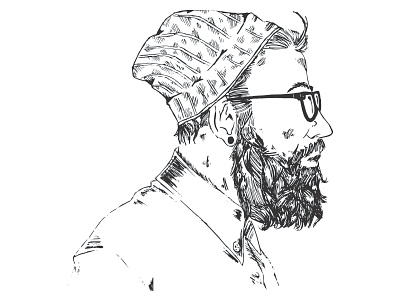 Hipster illustration blackwhite drawing hipster illustration raw shirt vector