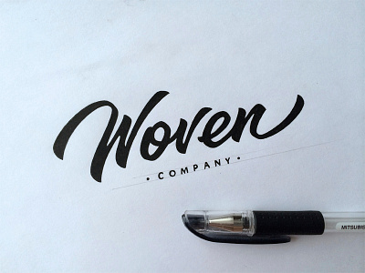 Woven brand calligraphy hand writing lettering logo logotype каллиграфия леттеринг логотип