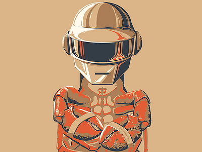 Daft Lobster animal crab crustacean daft punk drawing illustration lobster robot