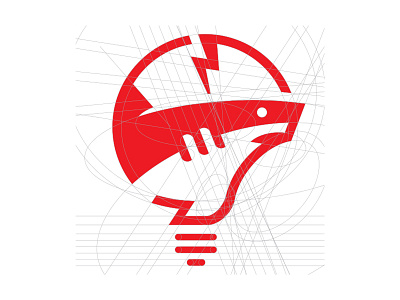 Design Shark identity brand bulb creativity design electric identity illustrator shark