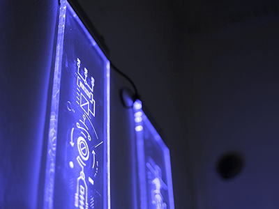 アンテナ (2014) abstract antenna cyberpunk data futuristic graphic grid laser module schema sci fi vector