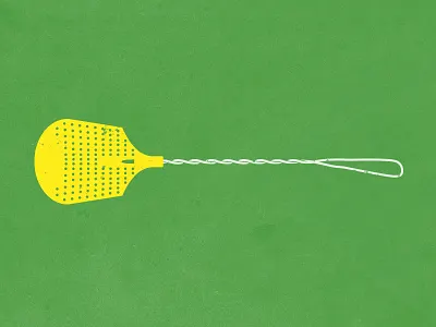 Fly Swatter [Cottage Series] cottage fly illustrator print screen series shape swatter vector vintage