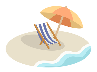 Beach beach cartoon sea summer umbrella