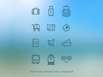 Travel icons set [Freebie] icon map set transport travel trip trip
