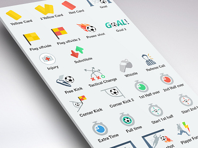 Flat Football Icons Set flat football icons
