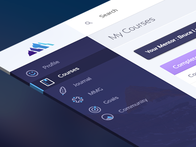 Dashboard community courses dashboard goals icon journal mountain profile search