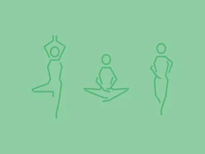 Gem Activity Pictograms green icons jog line meditate minimal people run yoga