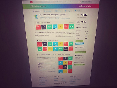 TMS User Dashboard Interface Design dashboard marketplace my account theme themes themes market themes marketplace script