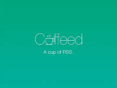 Coffeed. A cup of RSS. branding feed green logo rss