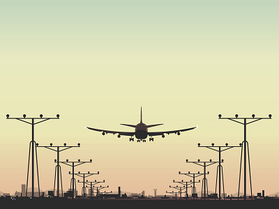 Coming home airplane airport sky sunset