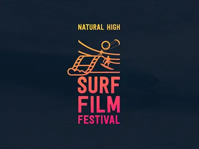 Surffilm Festival Logo V2 beach branding festival film filmroll logo movie surf surfer water wave waves