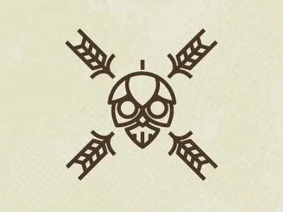 Hopskull beer design hops icon pattern skull