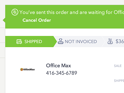 Carta - Shipped a sales order carta invoice order sales order shipping ui webapp