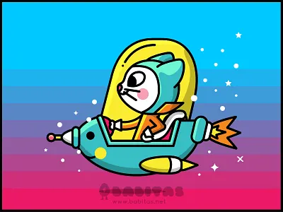 Cat Test babitas cat cute illustration kawai space spaceship