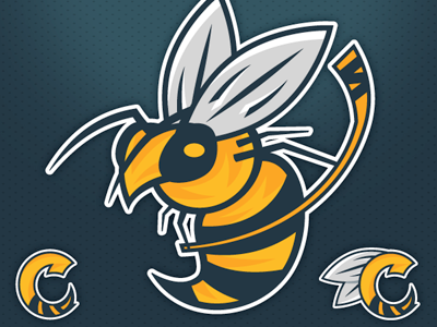 Cincinnati Stingers Logo bee bug hockey sports wasp yellow jacket