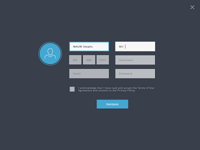 Timeswapp registration page blue clean design flat form minimal open sans register signup ui ux web