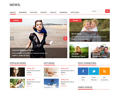 News - News & Magazine Design blogging flat grid grid based magazine minimal news psd