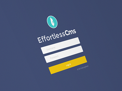 Effortless CMS - Login page clean cms colour dashboard design flat form input interface login user web