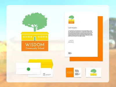 Wisdom Community School africa branding community logo non profit school wisdom zambia