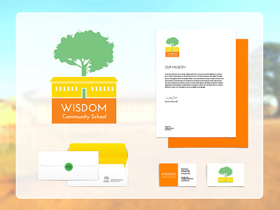 Wisdom Community School africa branding community logo non profit school wisdom zambia