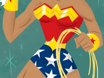 Wonder Woman drybrush female golden illustration lasso superhero woman wonder