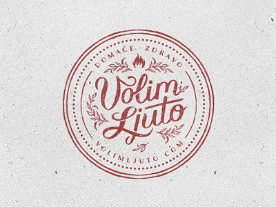 Volim Ljuto brand home hot label logo made pepper retro rustic vintage