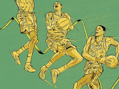Giannis Antetokounmpo for Grantland basketball bucks drawing dunk freak giannis greece greek illustration milwaukee nba