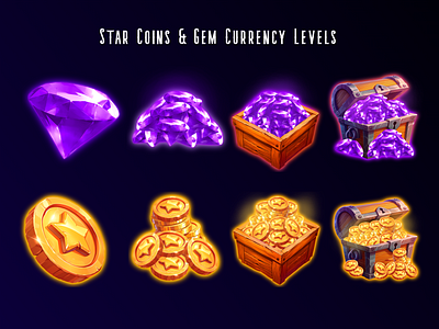 coins and gems illustration