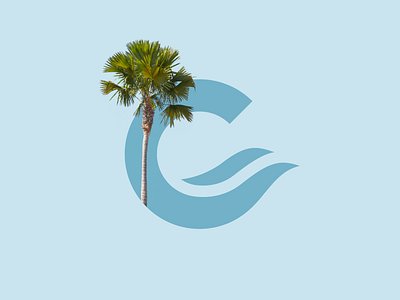 "C" logo c logo clean logo letter c logo logo design nature logo ocean logo palm tree sea sea logo wave logo waves waves logo