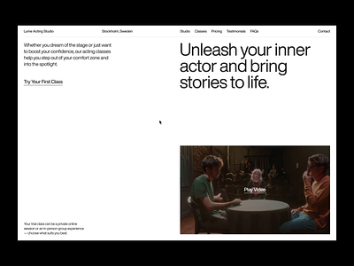 Lume Acting Studio (UI Animation) 3d animation branding design graphic design grid illustration layout logo motion graphics studio typo typography ui ui elements uidesign ux web web design website ui