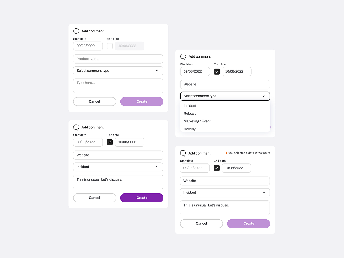 Add comment flow UI by Artstak Studio on Dribbble
