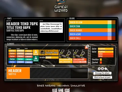 Biker Garage: Mechanic Simulator game gamedev ui ux