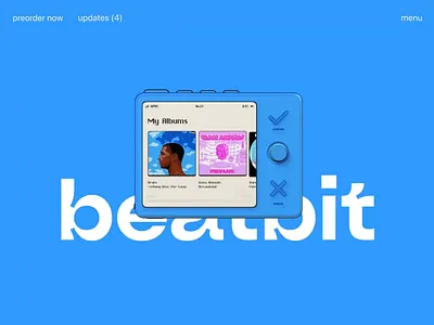 beatbit - retro music player blue clean design device digital illustration landing minimal music pixelart player retro riotters ui website