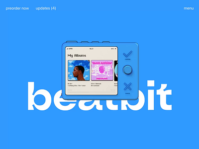 beatbit - retro music player blue clean design device digital illustration landing minimal music pixelart player retro riotters ui website