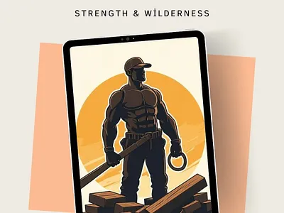 Monochromatic Lumberjack Logo – Strength & Wilderness 2d adobe ai art branding design graphic design illustration logo