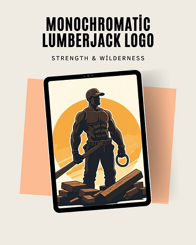 Monochromatic Lumberjack Logo – Strength & Wilderness 2d adobe ai art branding design graphic design illustration logo