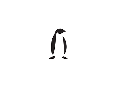 Penguin animal antarctica bird black and white branding clean elegant fashion geometry graphic design icon illustration logo mark minimalist modern negative space simple snow