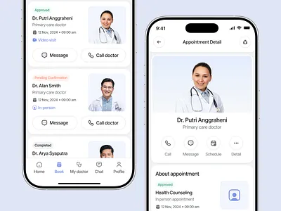 Dokterian - Healthcare Mobile App UI Kit - Search appointments appointment doctor figma template health health clinic healthcare hospital medical mobile mobile app telemedicine ui design ui kit