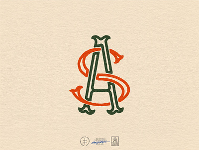 Astra Stables Monogram Logo as brand design brand identity branding branding design hand drawn hand lettering identity design lettering logo logo design monogram sa type typeface typographic typography vintage visual identity western