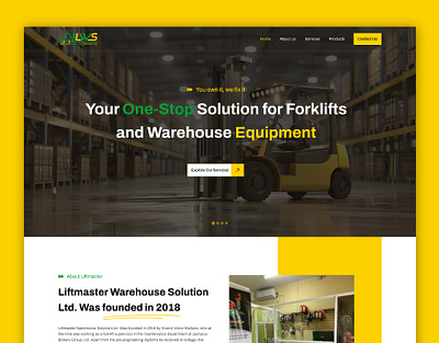 Liftmaster branding figma figma design liftmaster logistics ui ux warehouse solutions web design