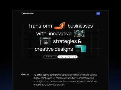 Bladerunner - Agency Landing Page agency website landing page simple design ui design uiux design ux design