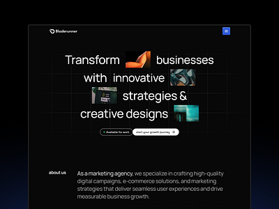Bladerunner - Agency Landing Page agency website landing page simple design ui design uiux design ux design