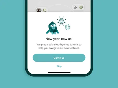 Mobile app overlay alert character character design fireworks illustration interface mobile app notification overlay ui vector illustration
