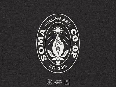 Soma Healing Arts Secondary Logo badge brand design brand identity branding branding design emblem hand hand drawn health holistic identity design illustration logo logo design star type typography vintage visual identity wellness