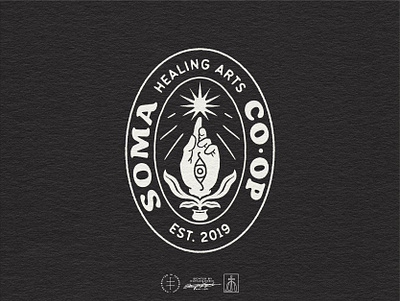 Soma Healing Arts Secondary Logo badge brand design brand identity branding branding design emblem hand hand drawn health holistic identity design illustration logo logo design star type typography vintage visual identity wellness