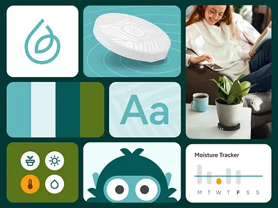 Plant care tech company identity brand identity brand mascot branding character design color palette drop logo graph icon design icons leaf logo logo plant plant care plant tech tech tech branding technology water drop logo water logo