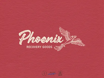 Phoenix Recovery Goods Master Logo animal brand design brand identity branding branding design classic hand drawn hand lettering identity design illustration illustrator lettering logo logo design phoenix retro script typography vintage visual identity