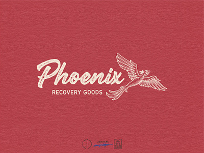 Phoenix Recovery Goods Master Logo animal brand design brand identity branding branding design classic hand drawn hand lettering identity design illustration illustrator lettering logo logo design phoenix retro script typography vintage visual identity