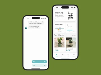 Plant care app UI chat dashboard inbox messages mobile mobile app mobile dashboard mobile ui notification overlay streak tile view tiles