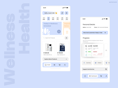 Health & Wellness App | Mobile UI 3d beauitful branding cart clean dashboard design figma graphic design health homepage illustration logo mobile modern motion graphics progress ui ux wellness